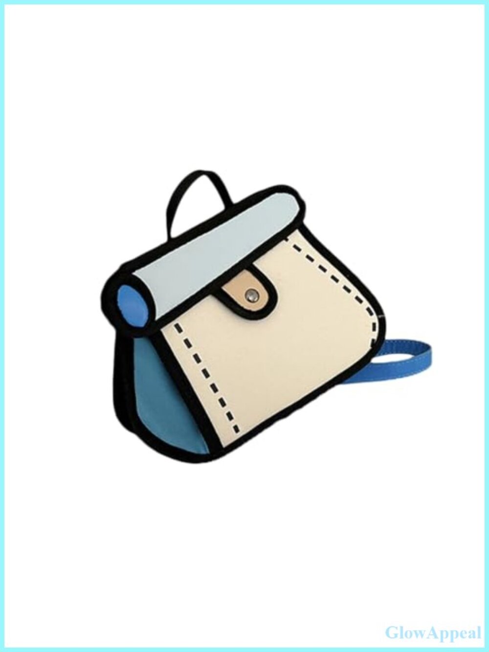 Canvas Crossbody Bag 2D Cartoon 3D Style Novelty Shoulder Purse for Women